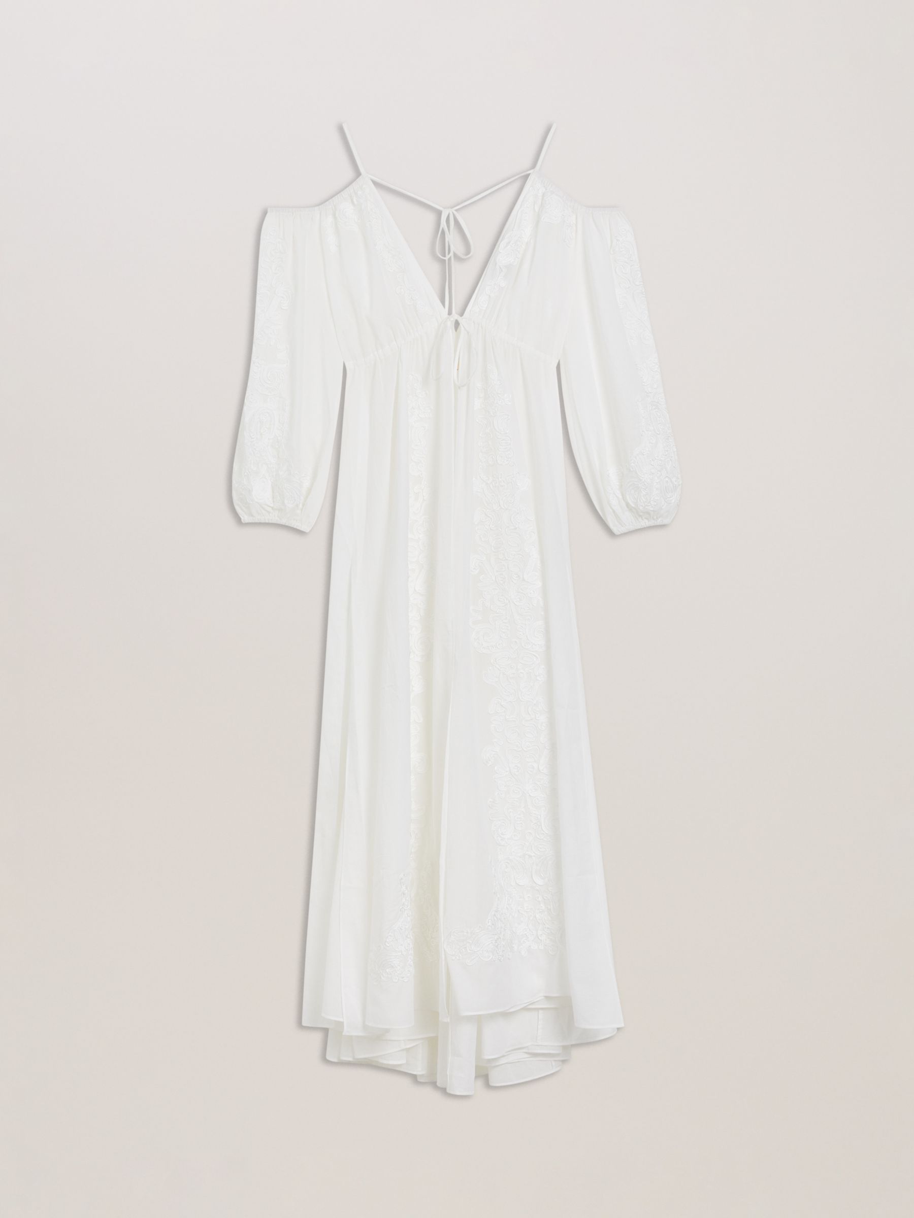 Ted Baker Daeseey Embroidered Maxi Cover Up, Ivory, S