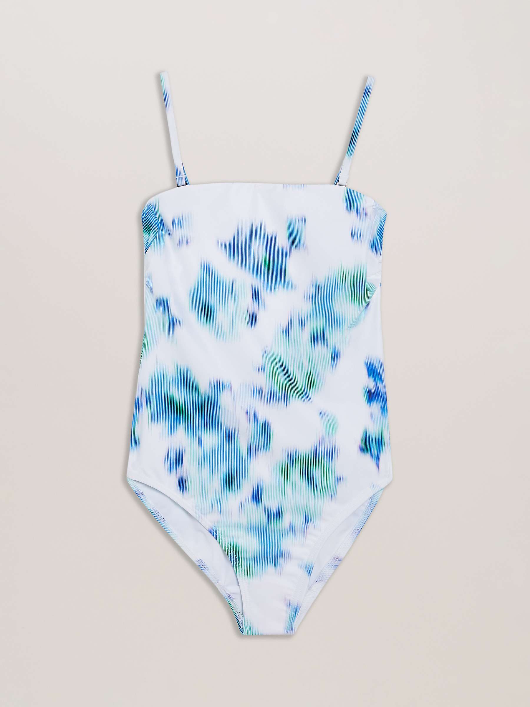 Buy Ted Baker Mayiee Graphic Print Bandeau Swimsuit, White/Multi Online at johnlewis.com