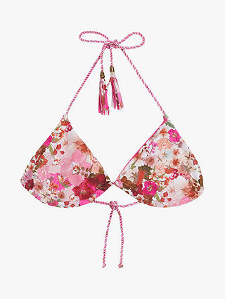 Ted Baker Veneza Reversible Triangle Bikini Top, Pink/Multi