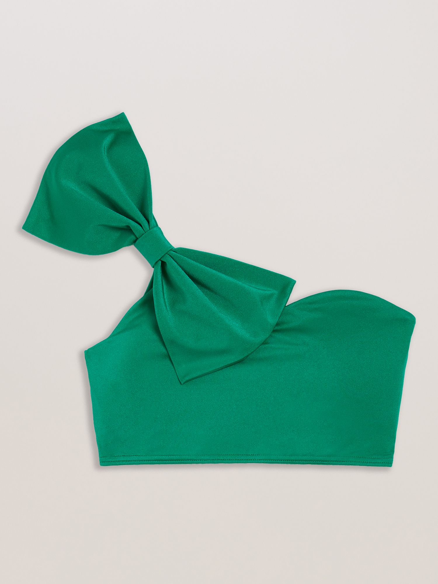 Ted Baker Liennaa One Shoulder Bow Bikini Top, Green, 8