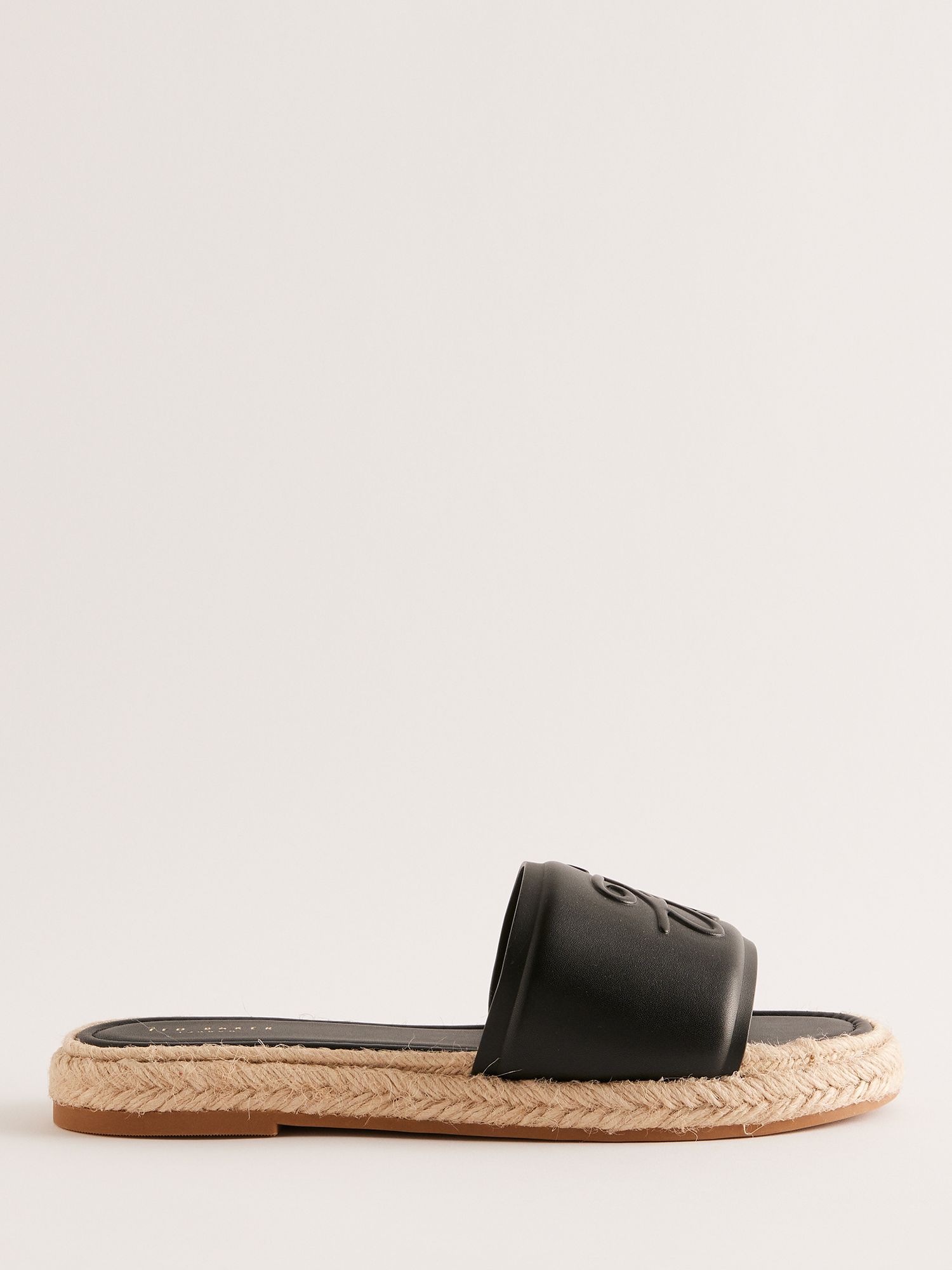 Ted Baker Portiya Leather Espadrille Slider Sandals, Black, EU39