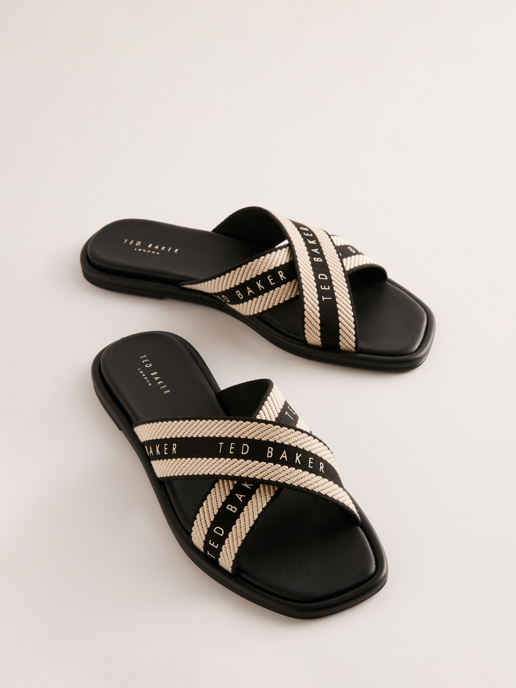 Buy Ted Baker Ashika Cross Strap Logo Sandals Online at johnlewis.com