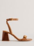 Ted Baker Milliiy Signature Coin Block Heel Sandals, Mid Brown