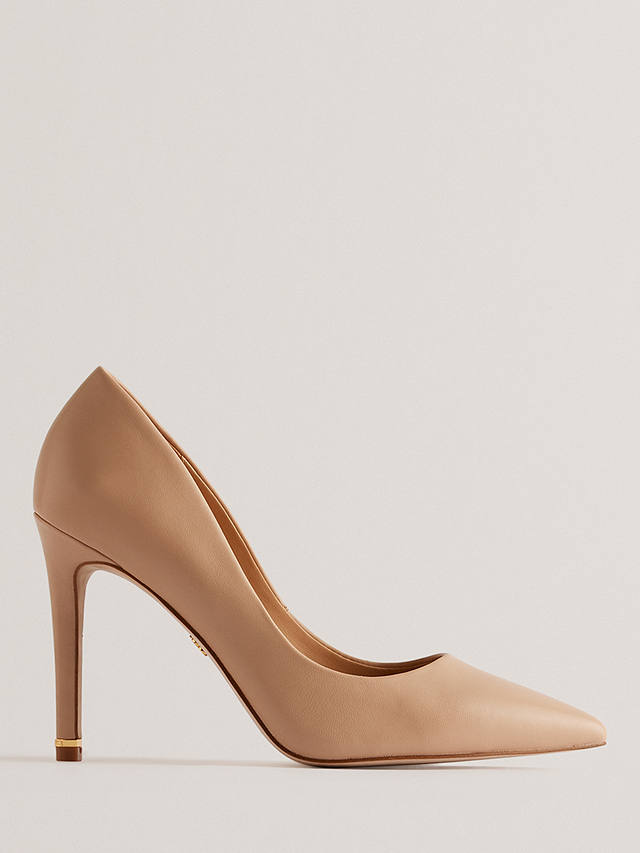 Ted Baker Caaraa High Heel Leather Court Shoes, Natural Beige