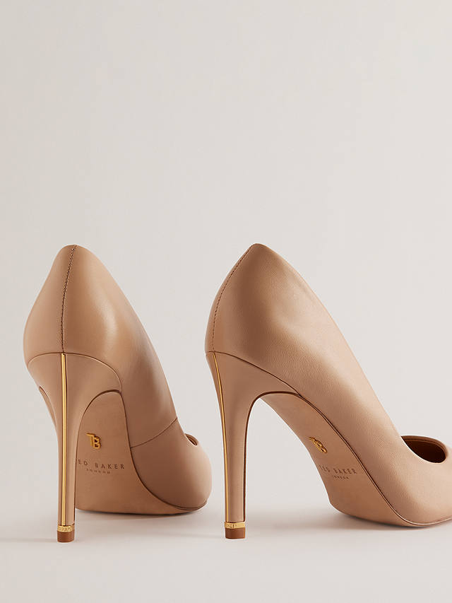 Ted Baker Caaraa High Heel Leather Court Shoes, Natural Beige