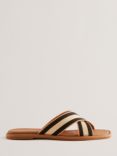 Ted Baker Ashika Cross Strap Logo Sandals, Tan