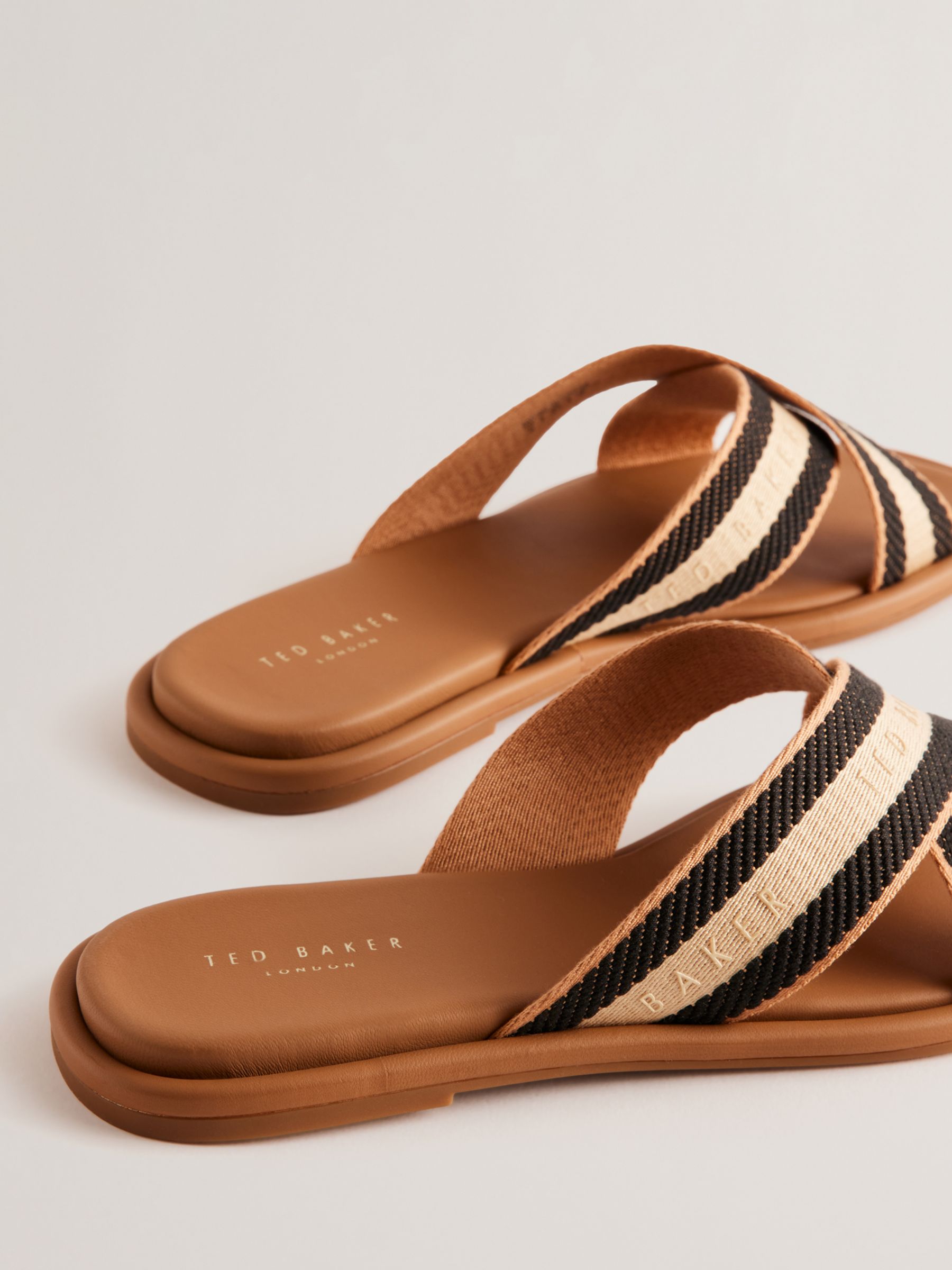 Buy Ted Baker Ashika Cross Strap Logo Sandals Online at johnlewis.com