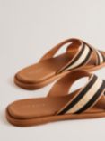 Ted Baker Ashika Cross Strap Logo Sandals, Tan