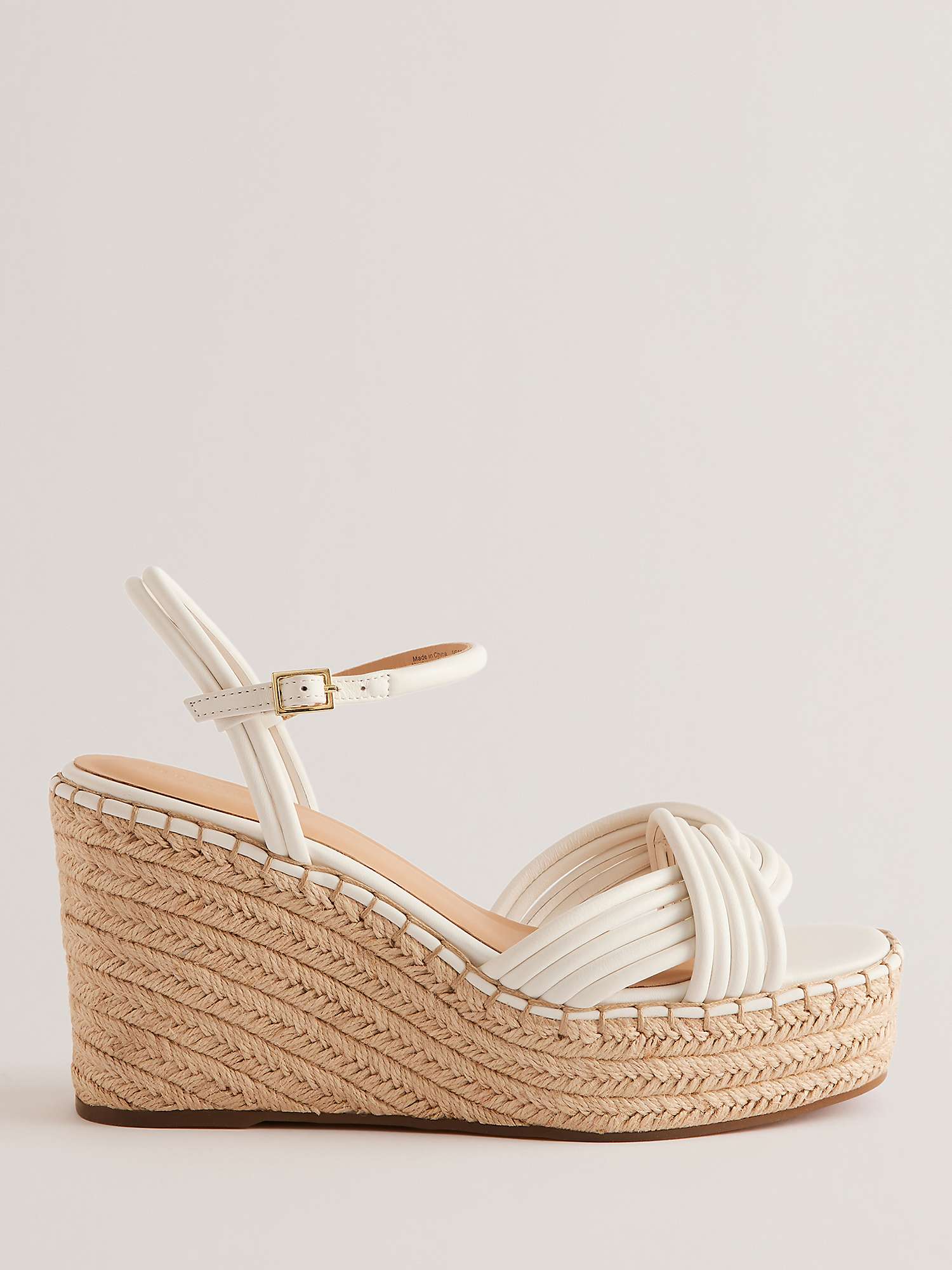 Buy Ted Baker Amaalia Wedge Leather Sandals, White Online at johnlewis.com