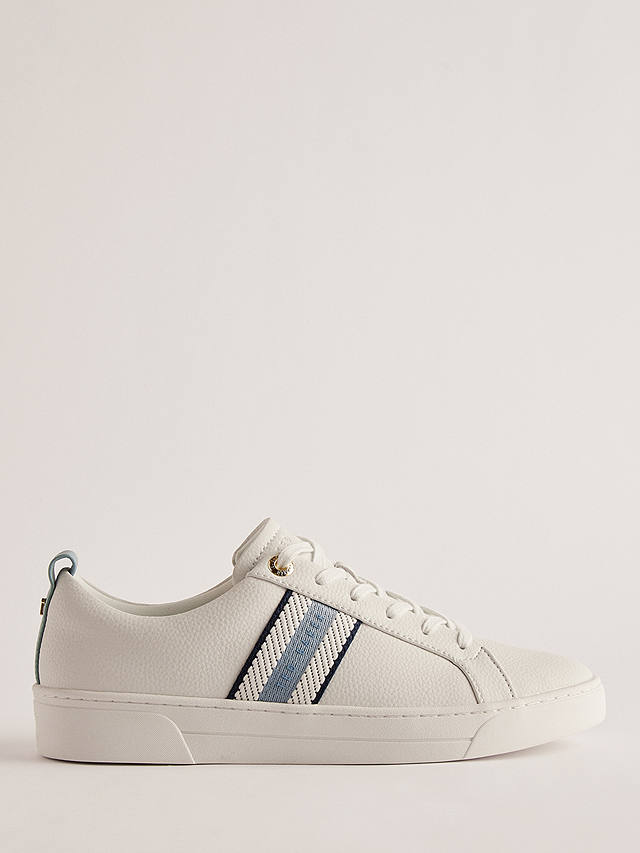 Ted Baker Baily Webbing Logo Trainers, White/Blue