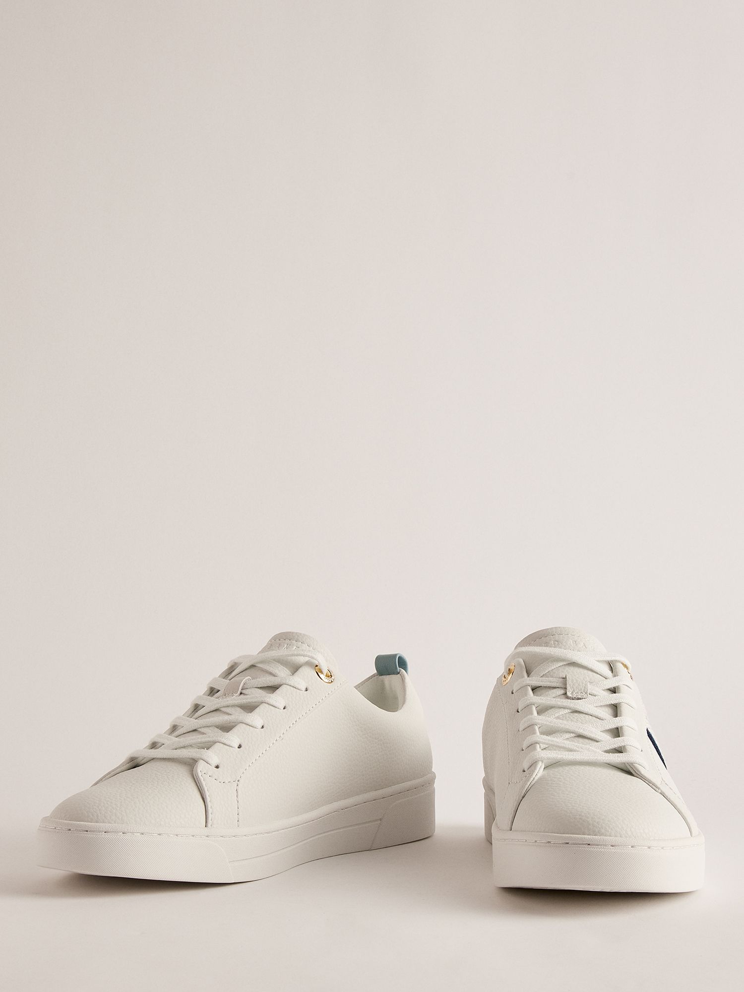Ted Baker Baily Webbing Logo Trainers, White/Blue, EU36
