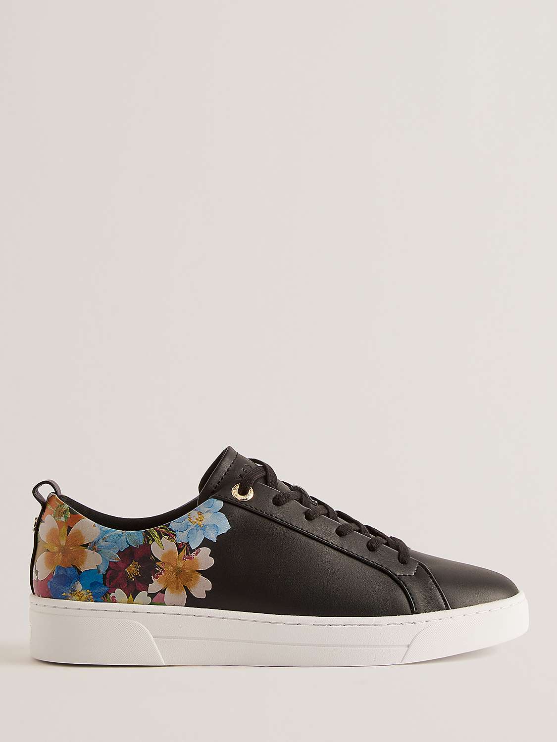 Buy Ted Baker Aleeson Floral Print Cupsole Trainer, Black/Multi Online at johnlewis.com