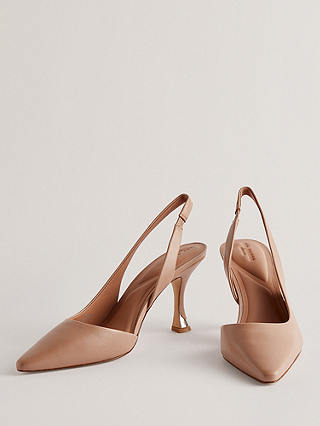 Ted Baker Ariii Slingback Leather Court Shoes, Mid Pink