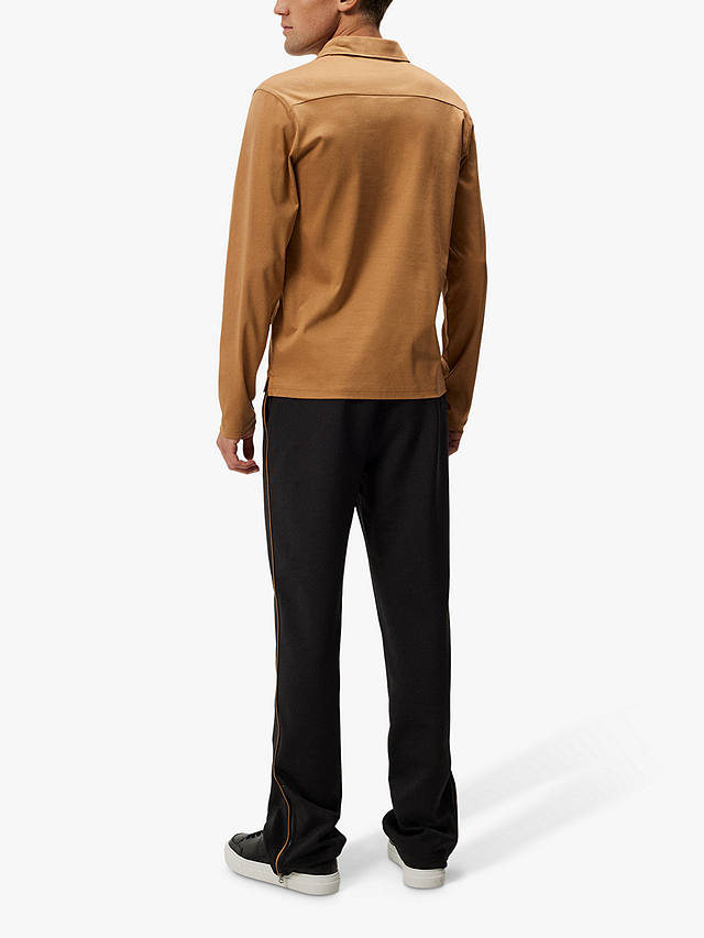 J.Lindeberg Asher Long Sleeve Polo Shirt, Chipmunk