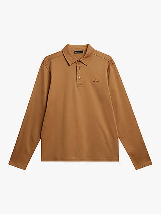 J.Lindeberg Asher Long Sleeve Polo Shirt, Chipmunk