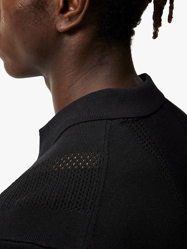 J.Lindeberg Ryce Texture Blocking Polo Shirt, Black