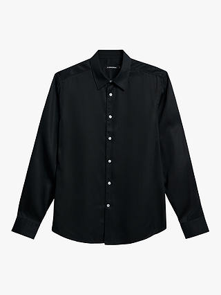 J.Lindeberg Slim Comfort Tencel Shirt, Black
