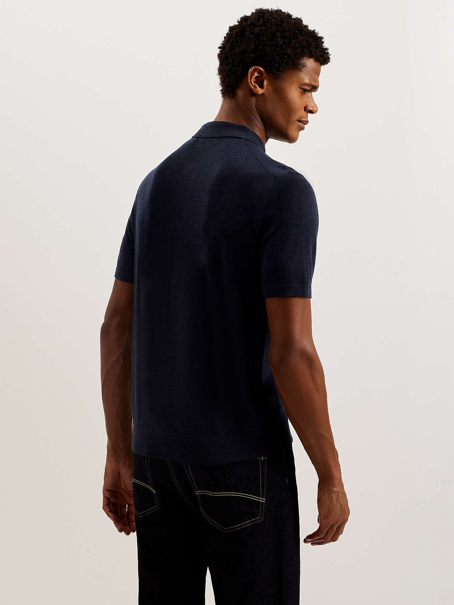 Buy Ted Baker Ambler Colour Block Wool Polo Top, Navy/Multi Online at johnlewis.com