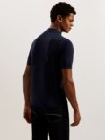 Ted Baker Ambler Colour Block Wool Polo Top, Navy/Multi