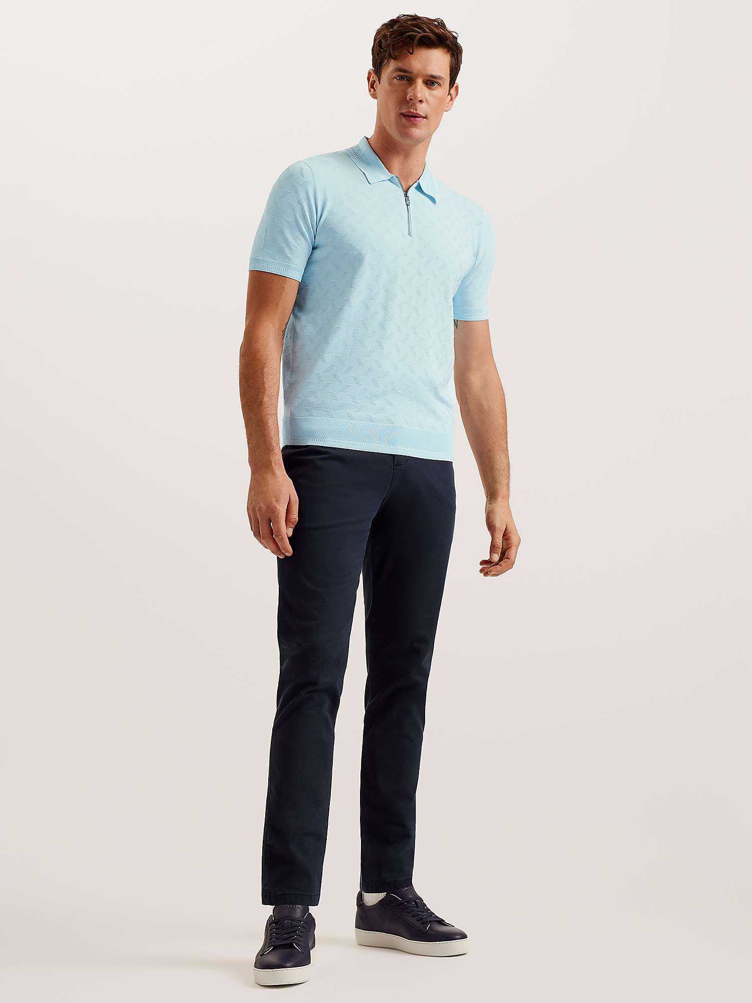 Buy Ted Baker Palton Textured Zipped Polo Shirt Online at johnlewis.com