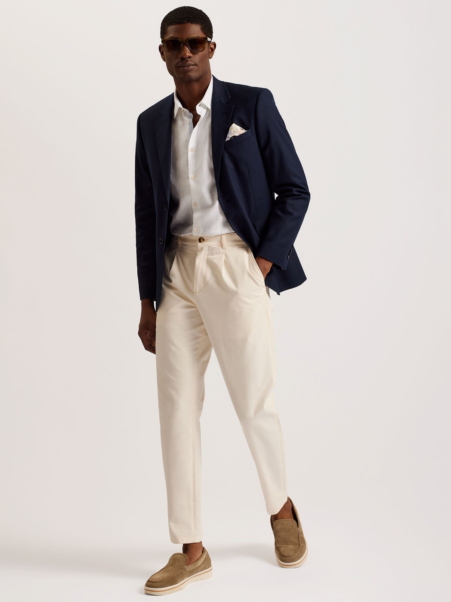 Ted Baker Compact Cotton Blazer, Navy, M