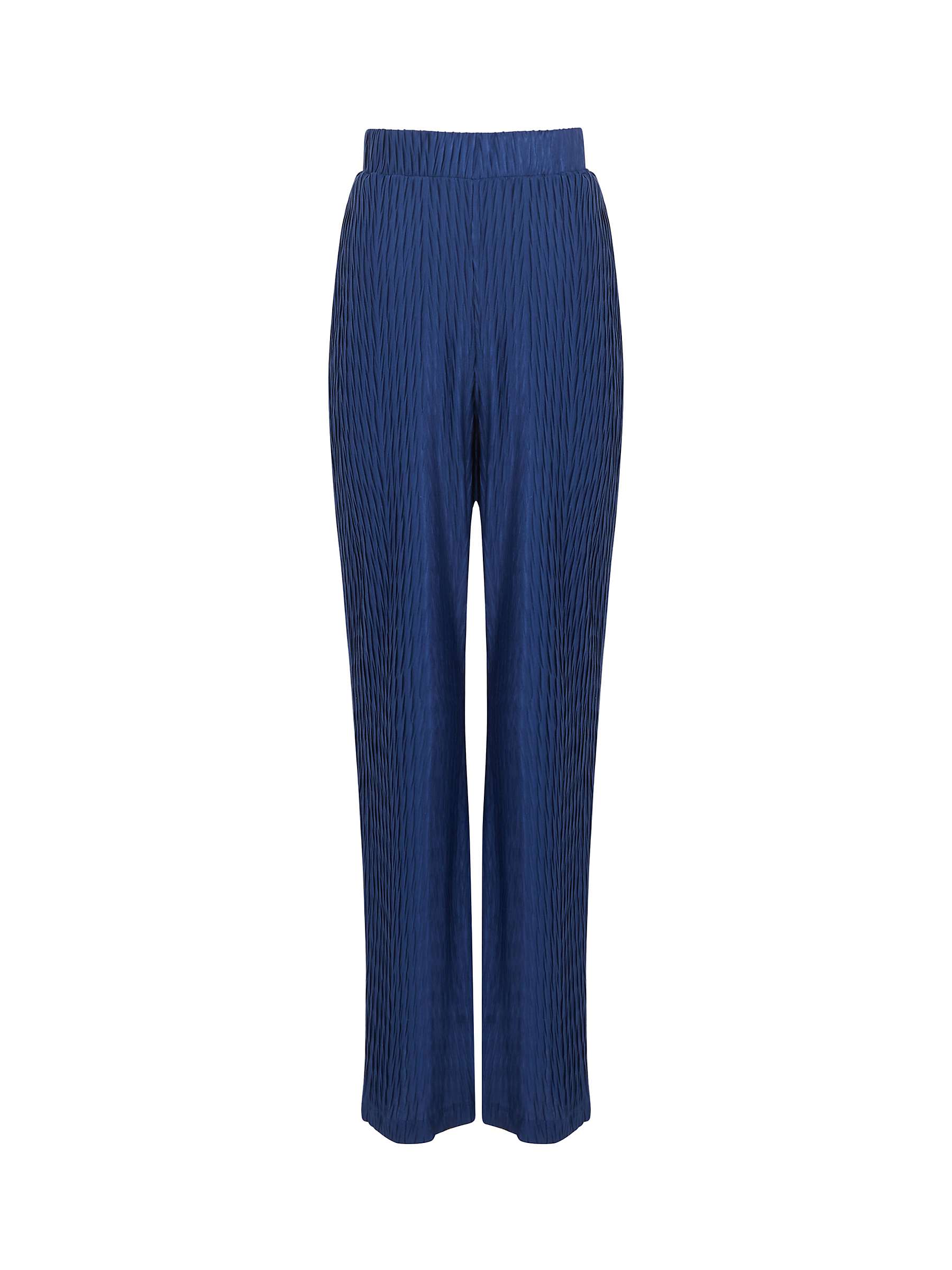 Buy French Connection Scarlette Flared Textured Trousers, Midnight Blue Online at johnlewis.com