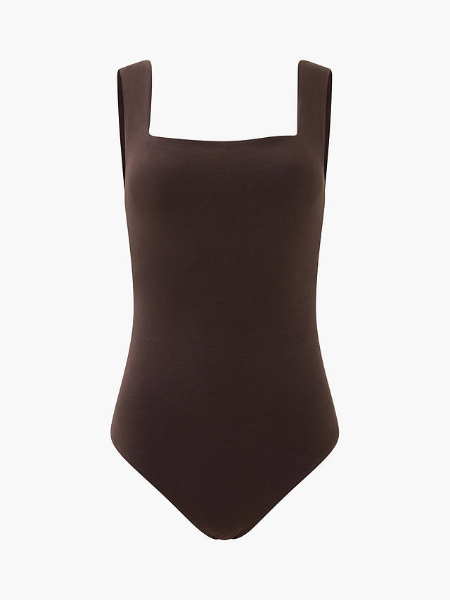 French Connection Rallie Cotton Blend Bodysuit, Chocolate Torte