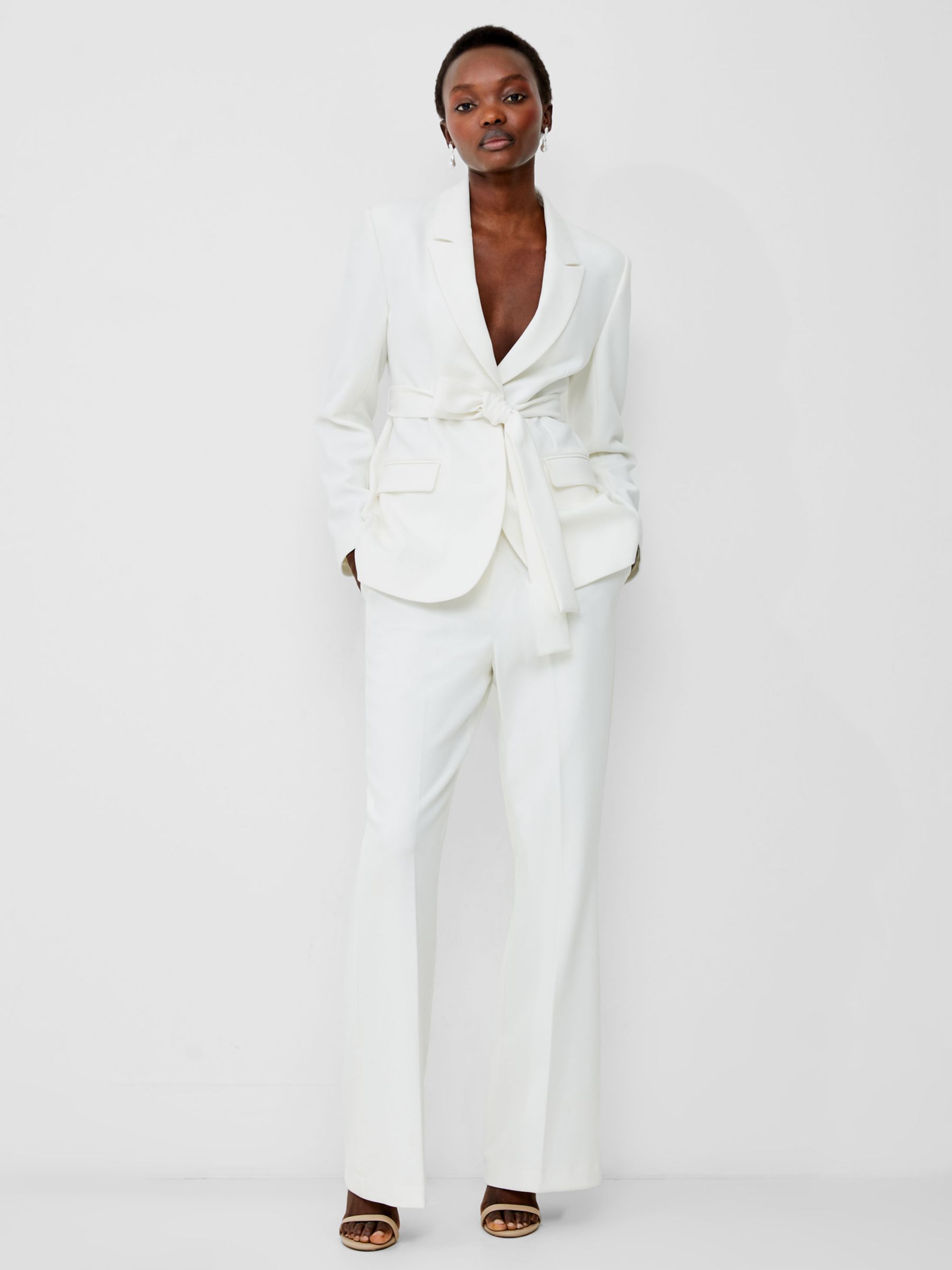 French Connection Whisper Belted Blazer, Summer White, 6