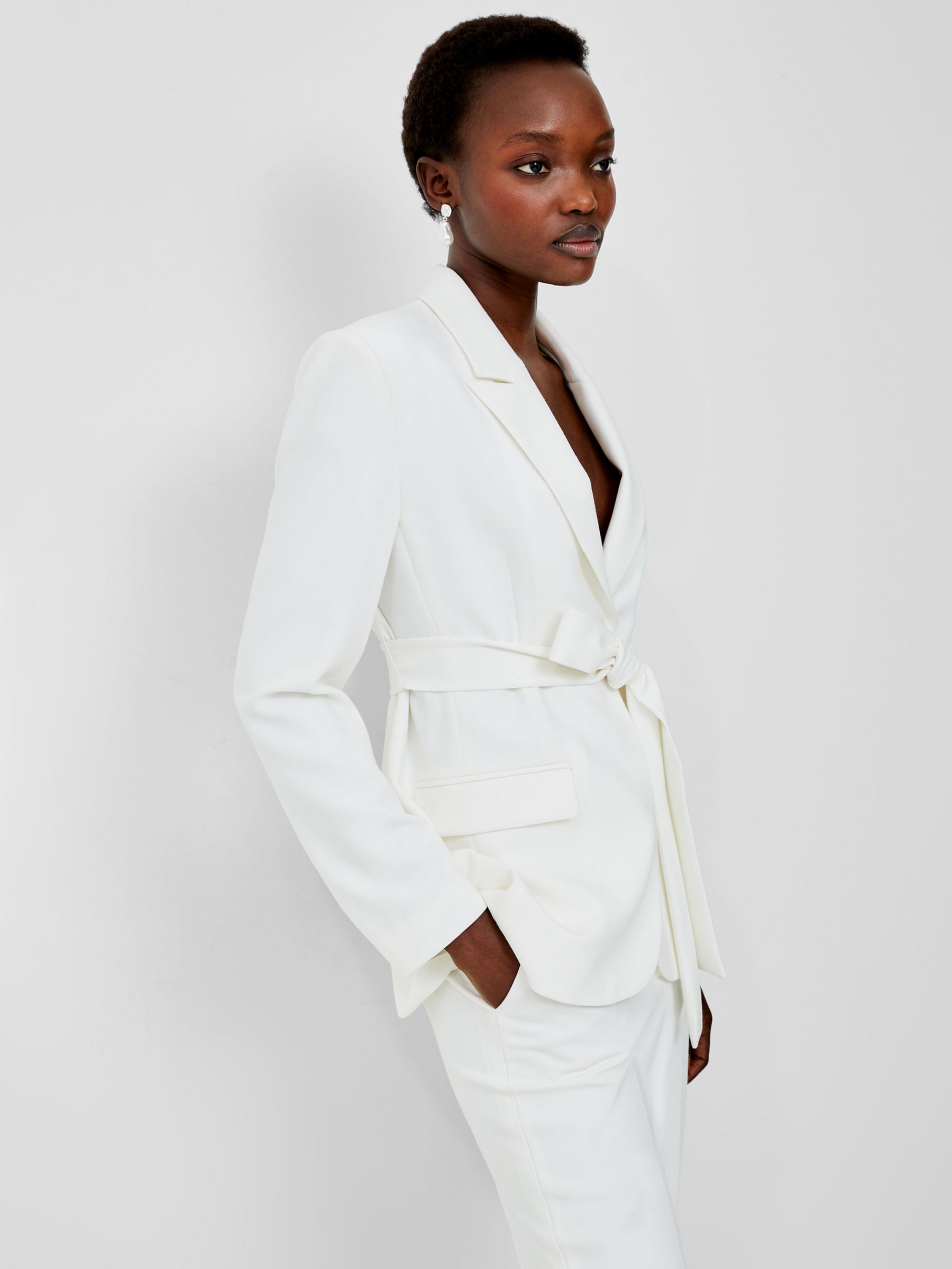Buy French Connection Whisper Belted Blazer, Summer White Online at johnlewis.com