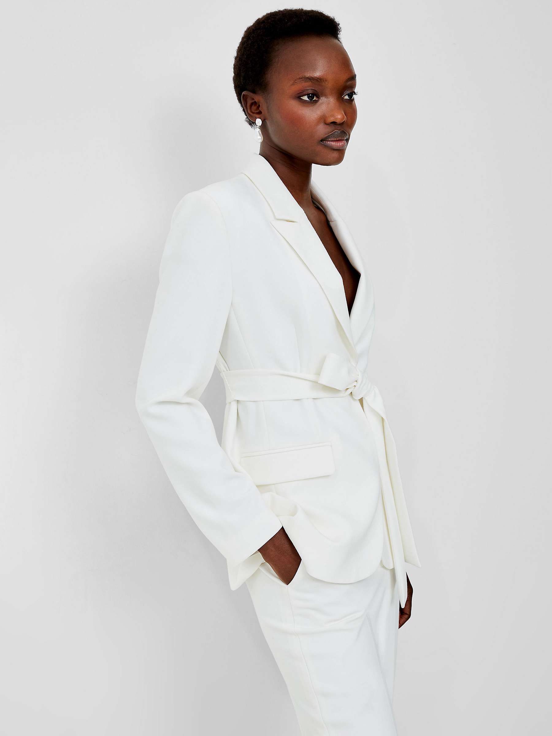 Buy French Connection Whisper Belted Blazer, Summer White Online at johnlewis.com