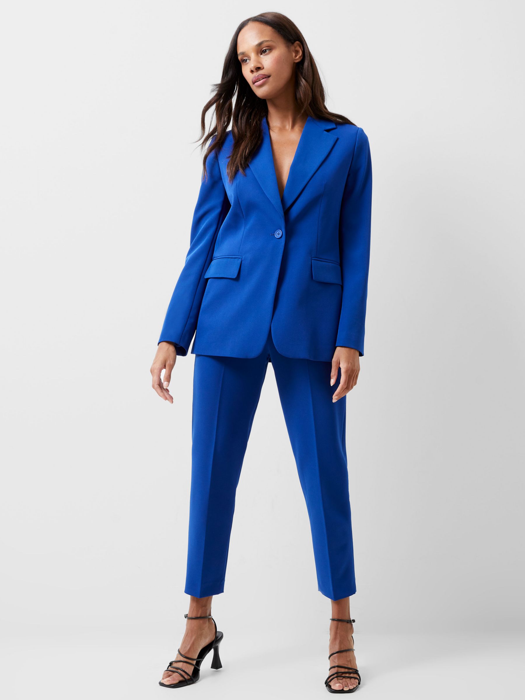 WELLINGTON SUITS Women's Elegant Stylish Office Fashion Light Blue Sky Blue  Blazer Jacket & Pants Suit Set