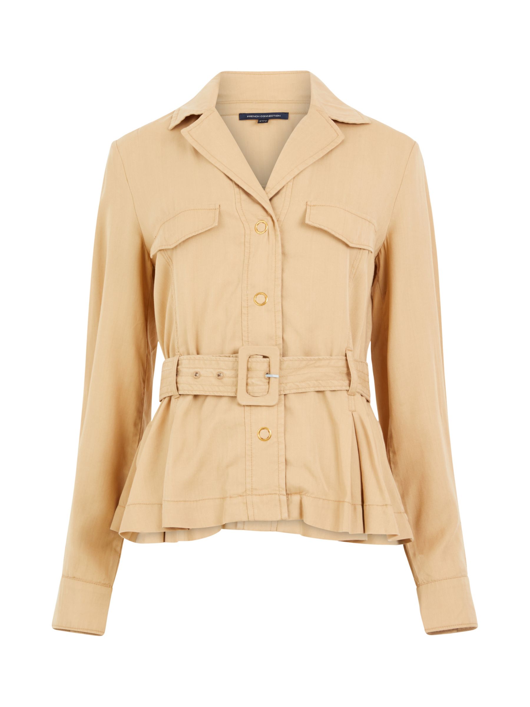 Buy French Connection Elkie Belted Casual Blazer, Biscotti Online at johnlewis.com