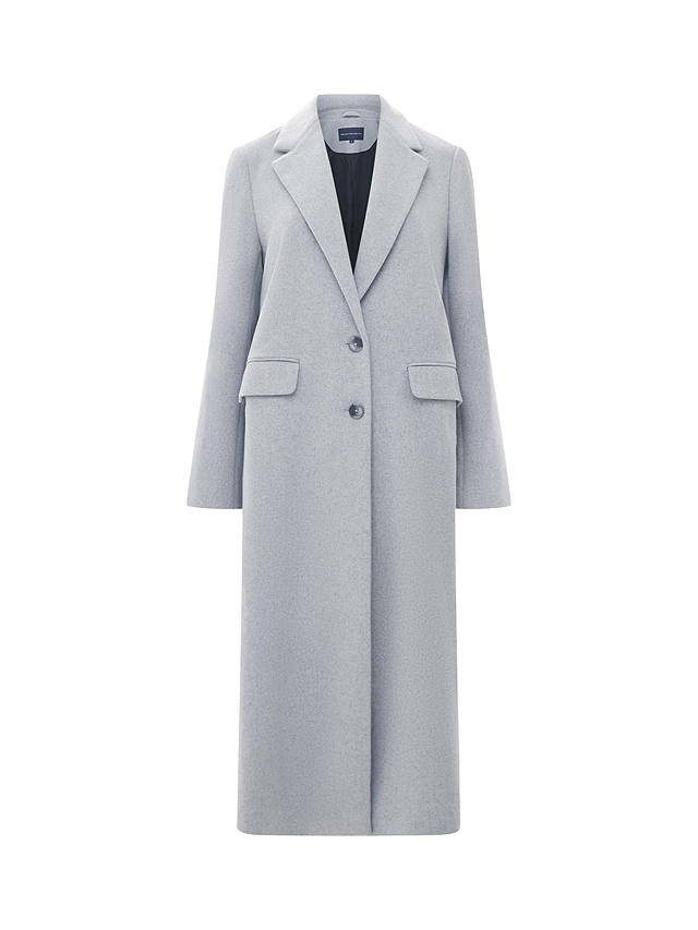 French Connection Fawn Wool Blend Felt Coat, Light Grey Melange         