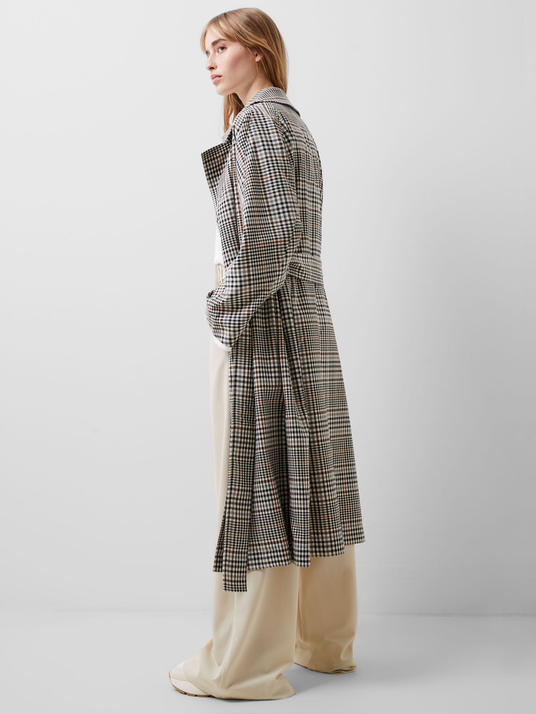 Buy French Connection Dandy Longline Check Coat, Multi Online at johnlewis.com
