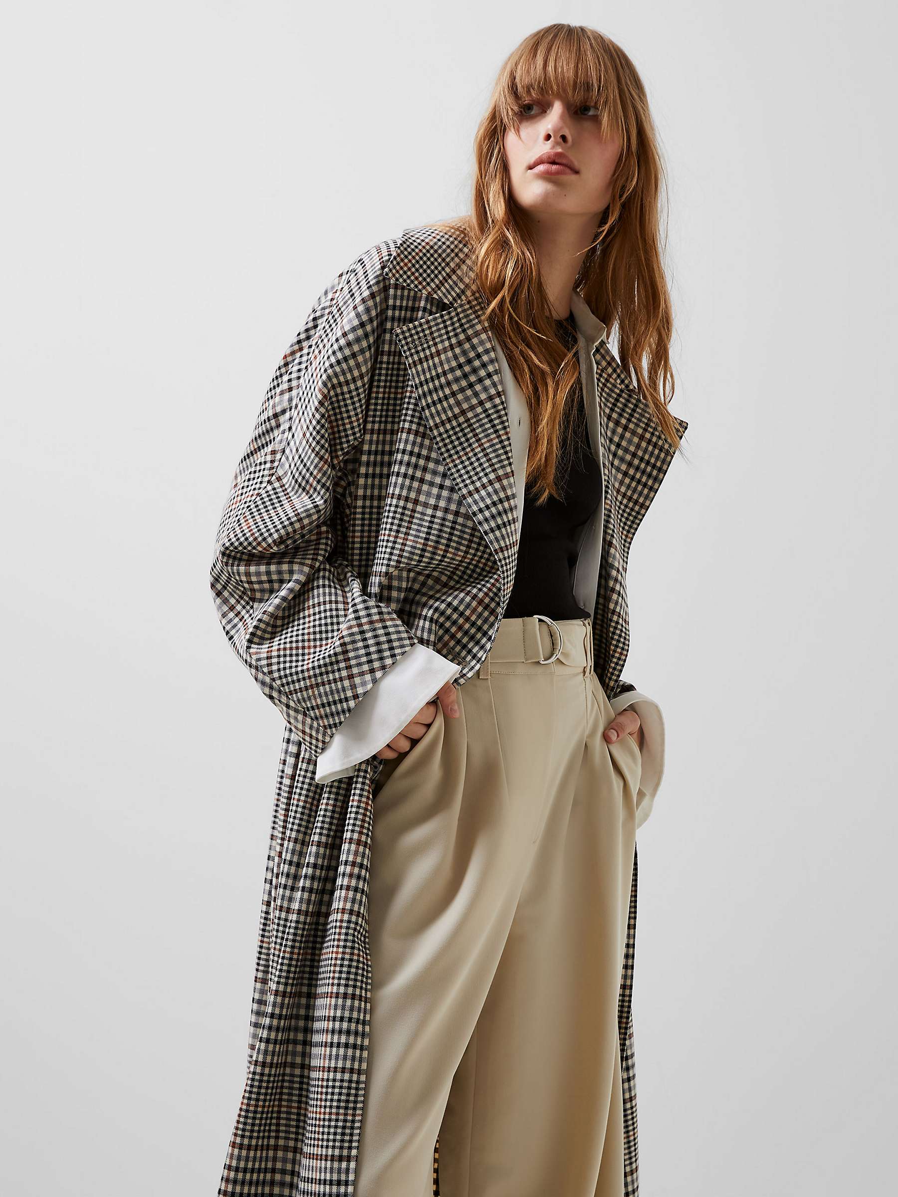 Buy French Connection Dandy Longline Check Coat, Multi Online at johnlewis.com