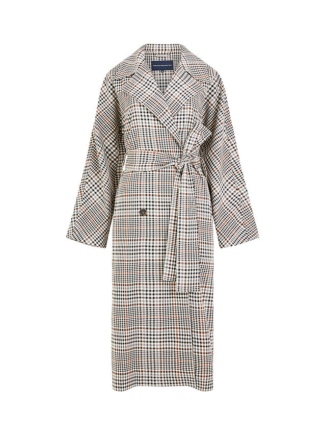 French Connection Dandy Longline Check Coat, Multi