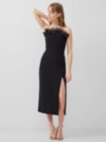 French Connection Echo Crepe Tulle Midi Dress, Blackout