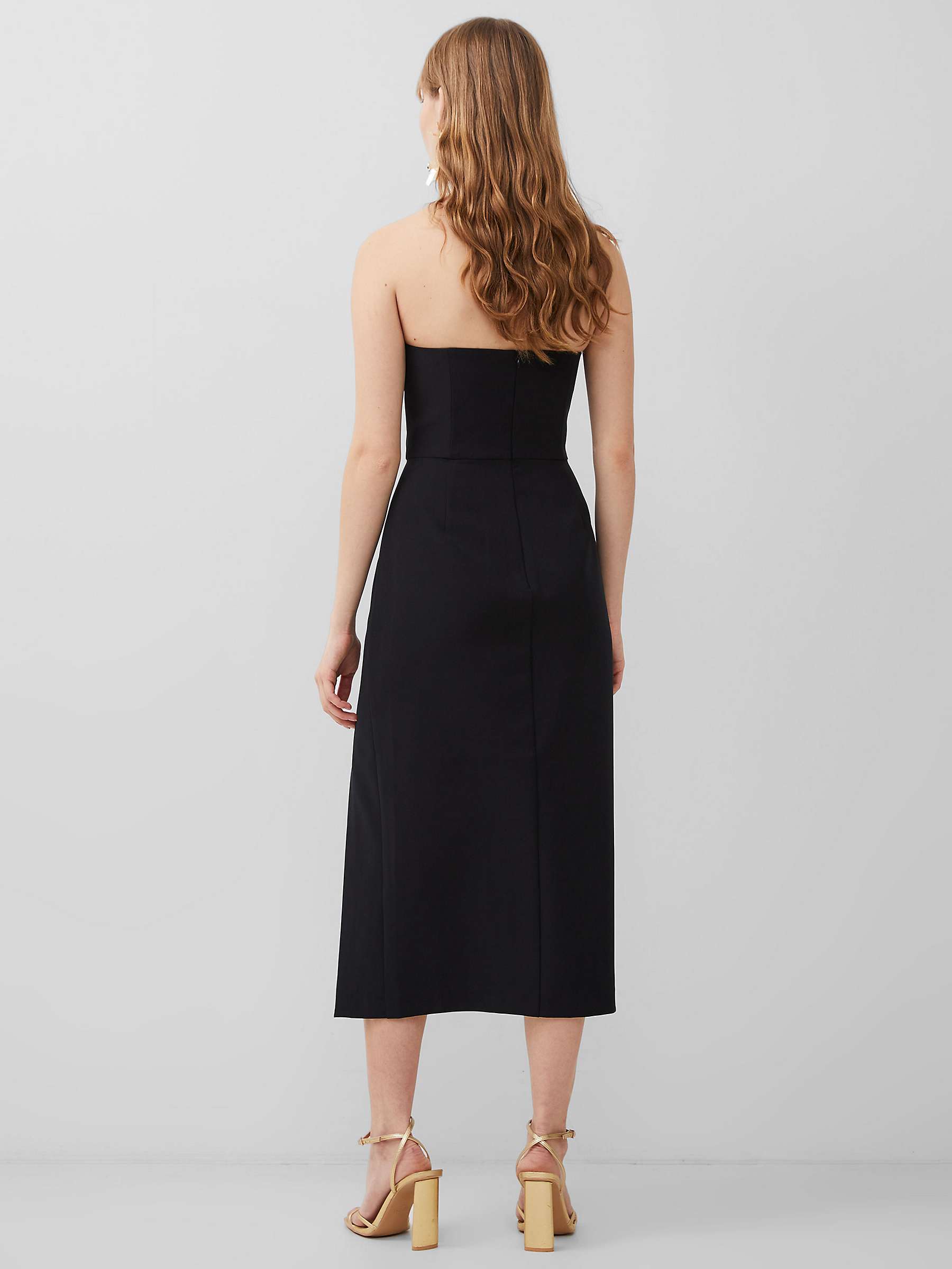 Buy French Connection Echo Crepe Tulle Midi Dress, Blackout Online at johnlewis.com