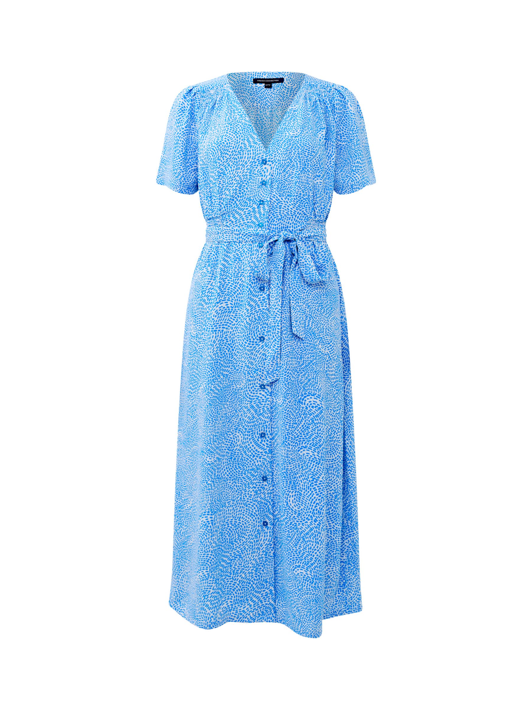 Buy French Connection Bernice Elitan Abstract Print Midi Dress, Blue Mist Online at johnlewis.com