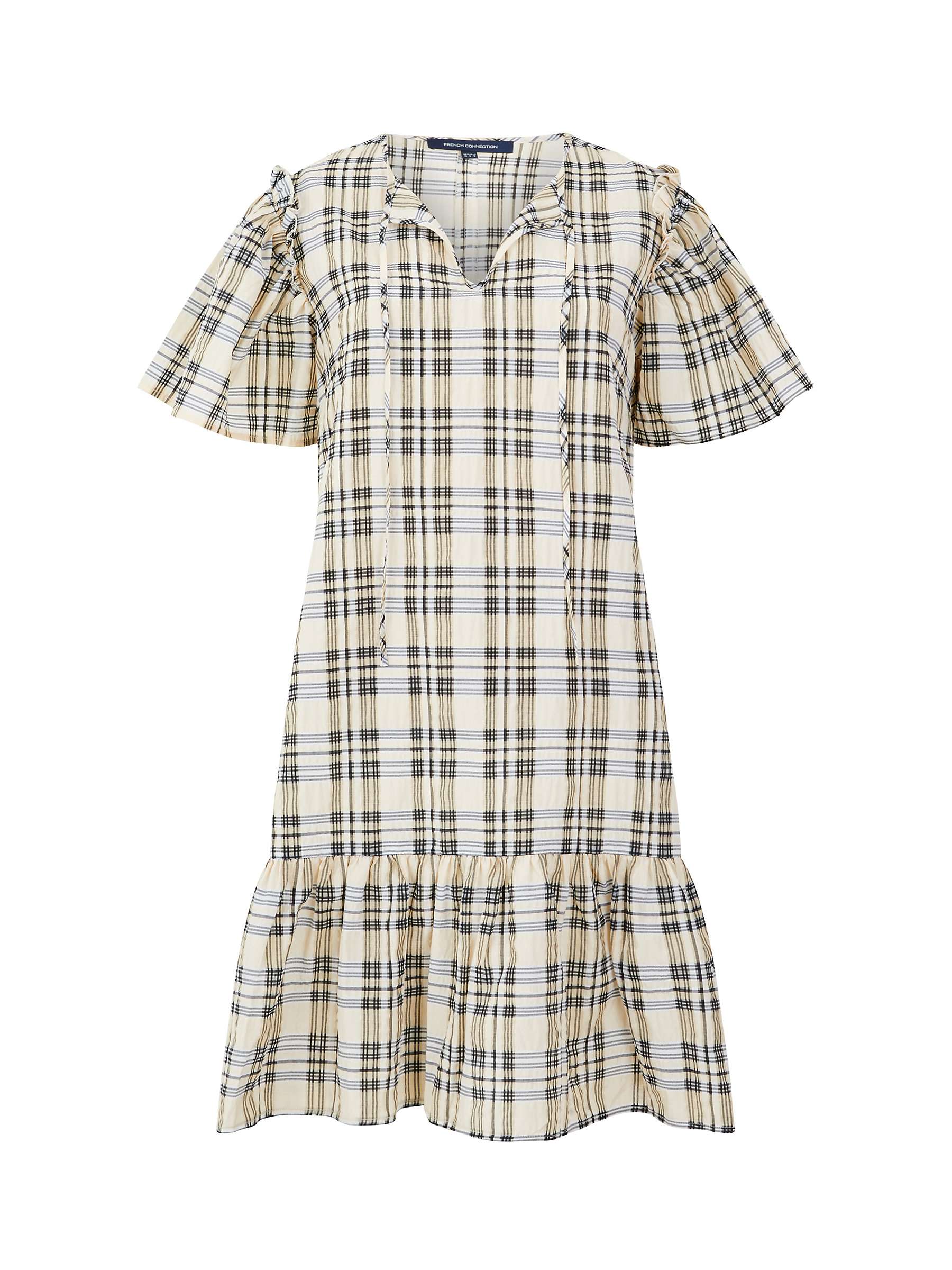 Buy French Connection Ivy Mini Check Dress, Black Ash/Classic Cream Online at johnlewis.com