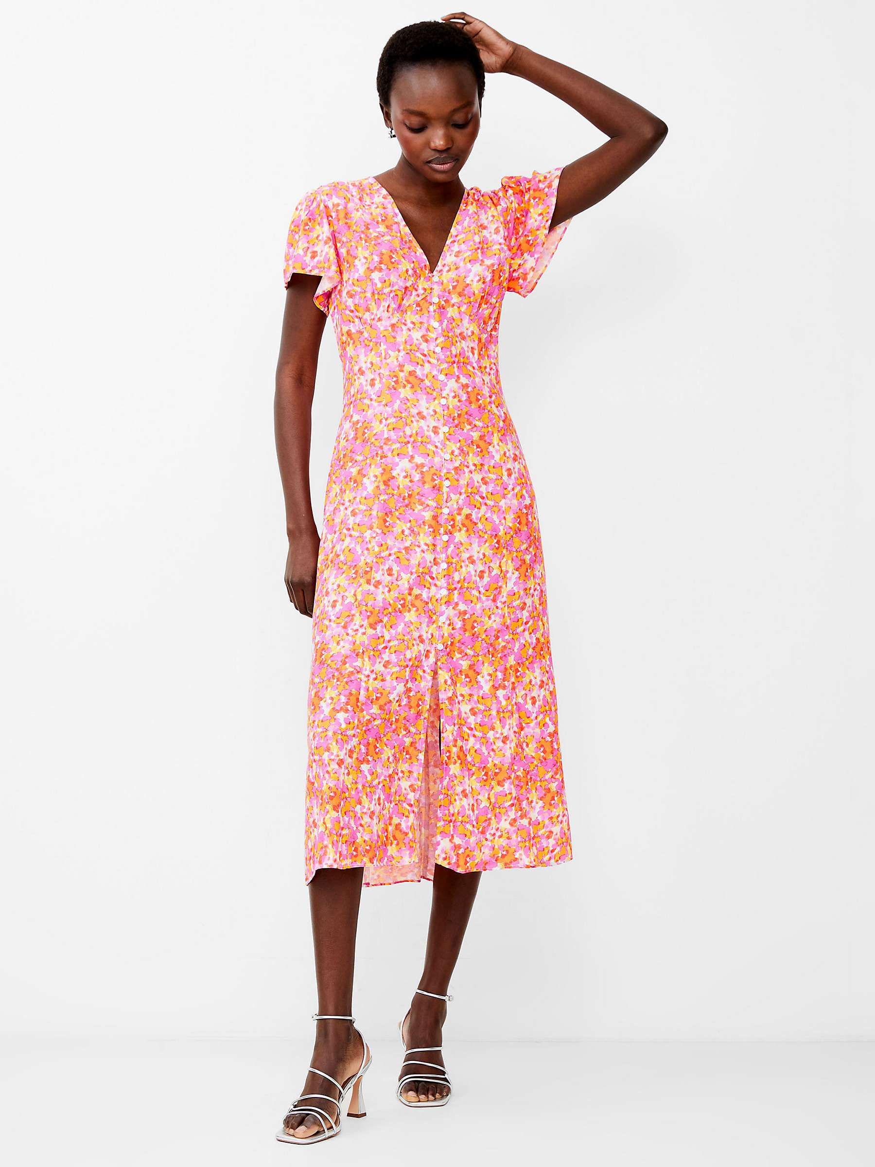 Buy French Connection Cass Delphine Midi Dress, Persimmon Online at johnlewis.com