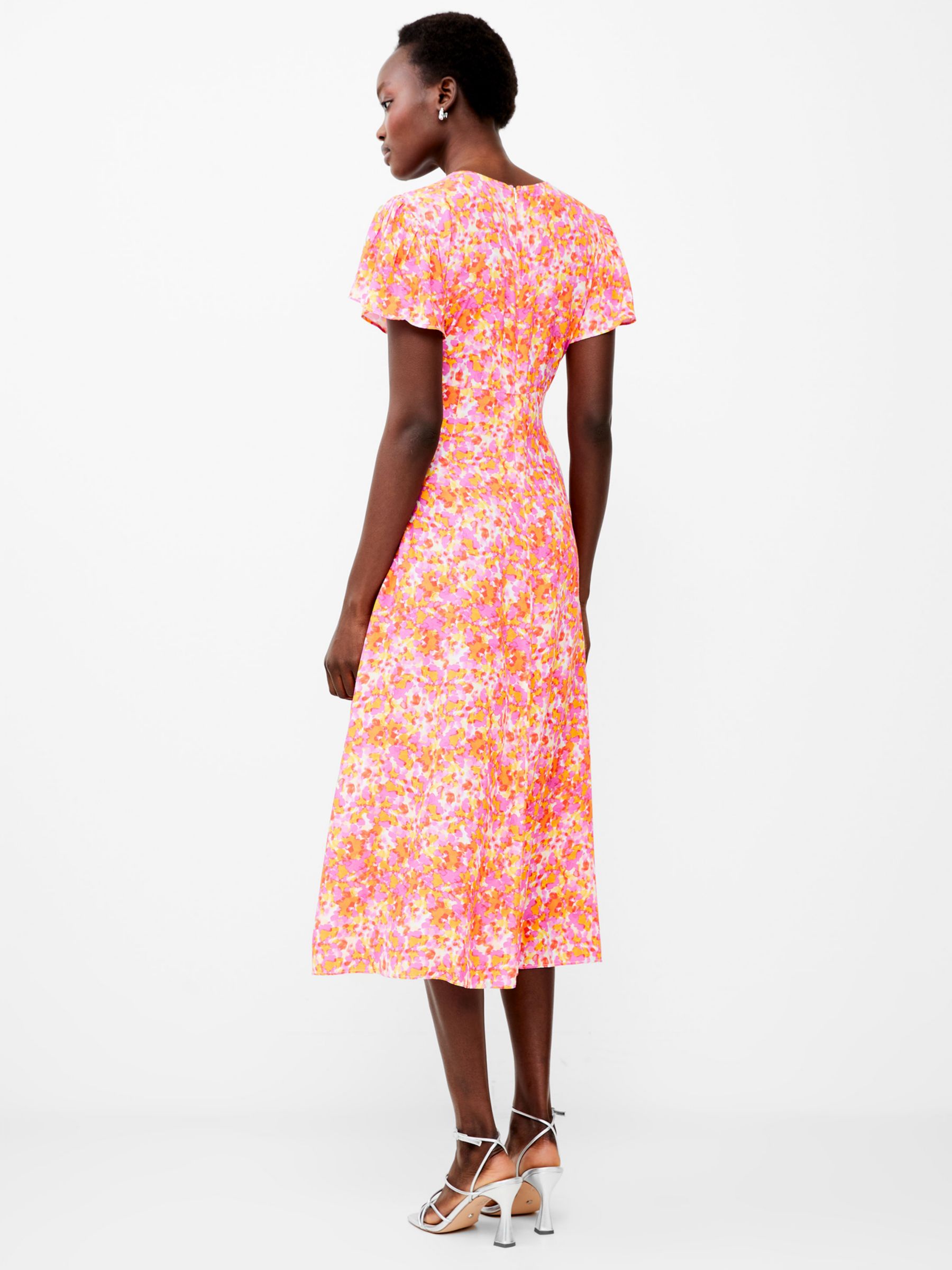 French Connection Cass Delphine Midi Dress, Persimmon, 6