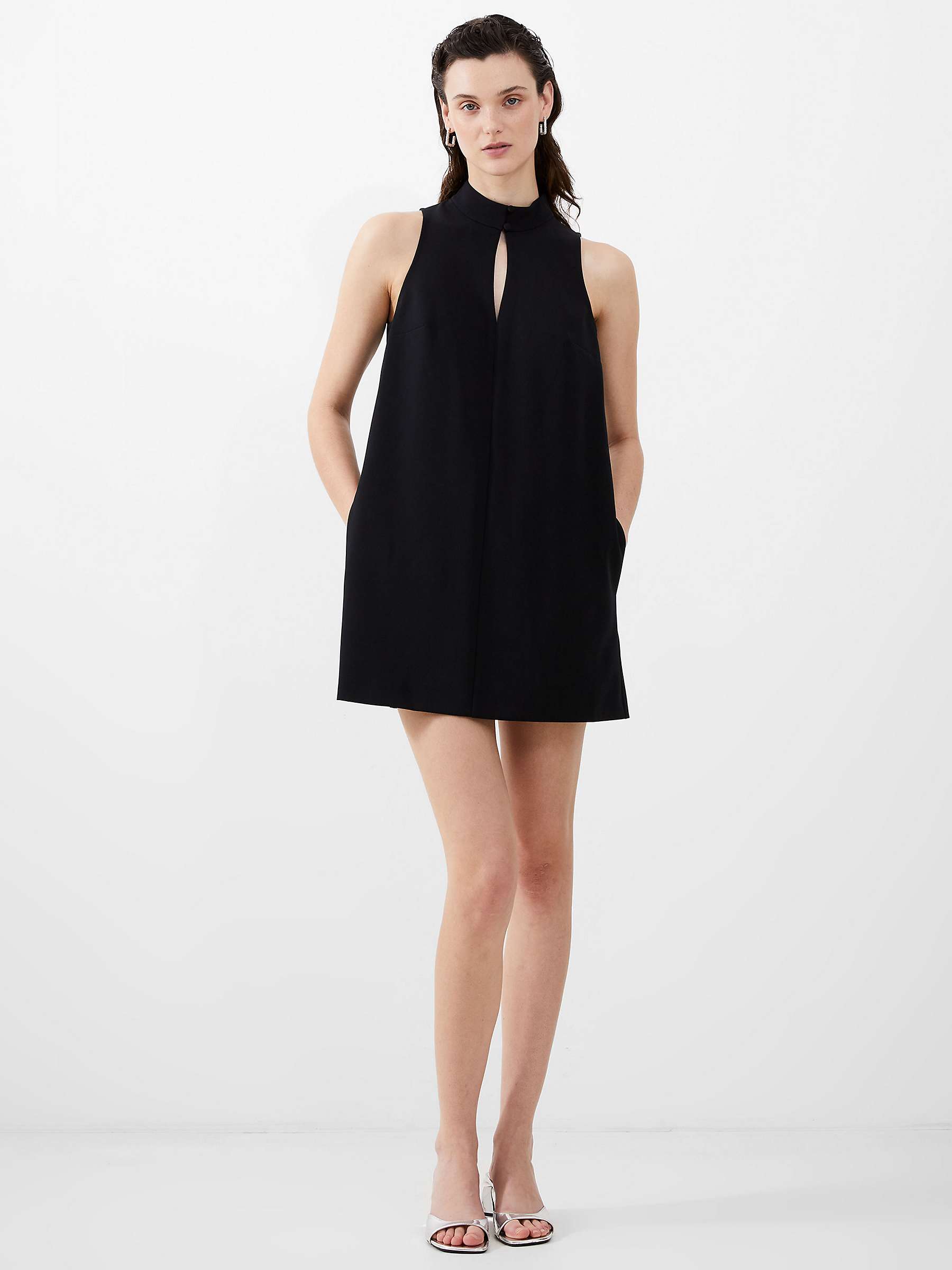 Buy French Connection Echo Sleeveless Keyhole Dress, Blackout Online at johnlewis.com