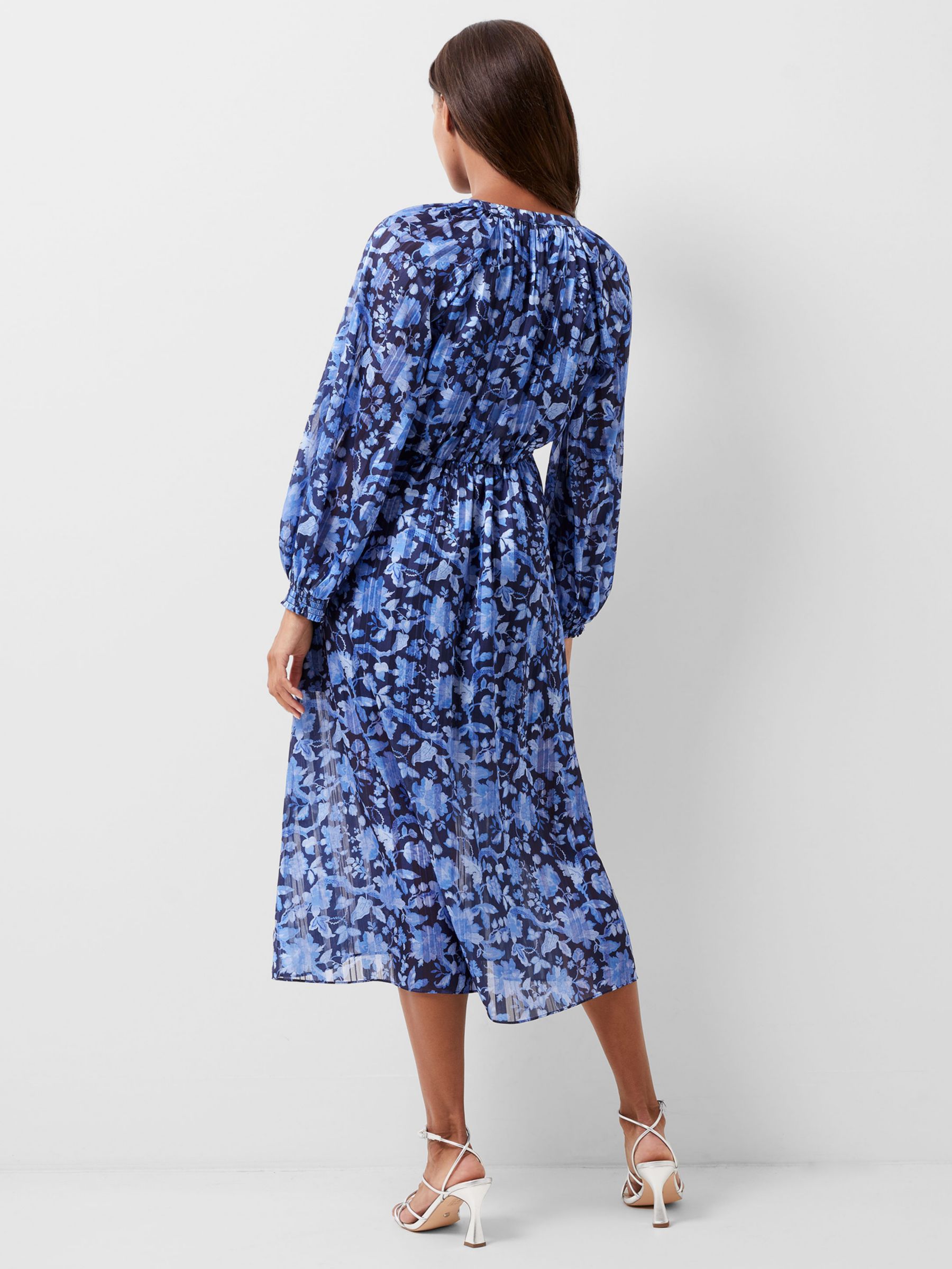 French Connection Cynthia Fauna Dress, Midnight Blue, 18