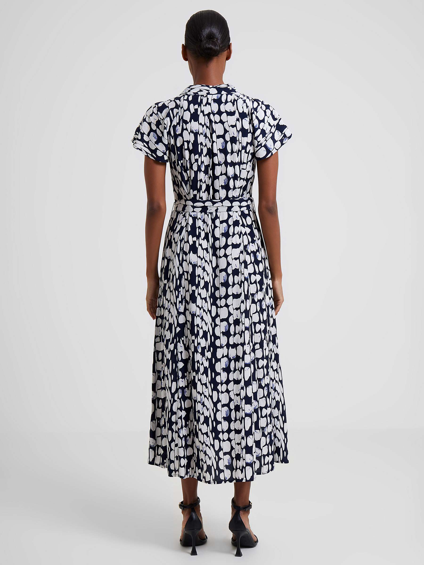 Buy French Connection Islanna Short Sleeve Midi Dress, Marine/White Online at johnlewis.com