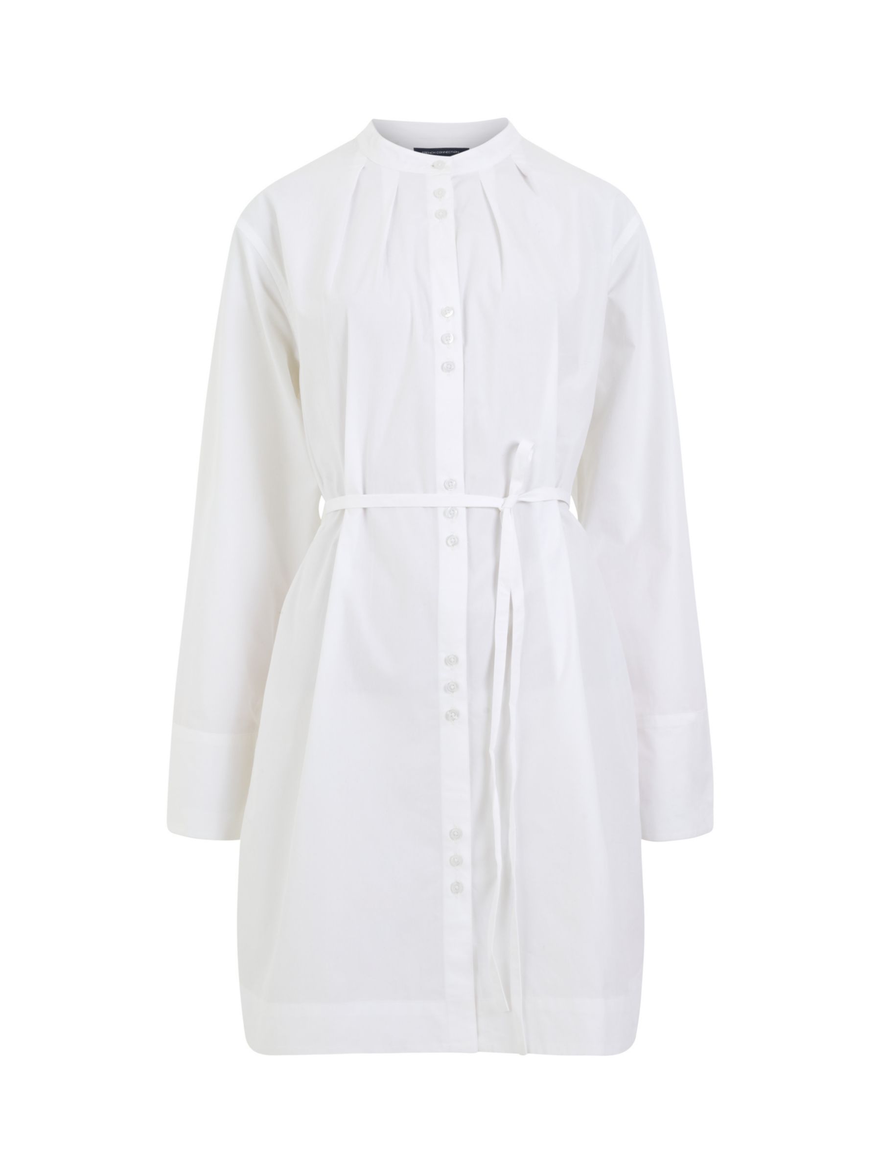 Buy French Connection Alissa Cotton Mini Shirt Dress, Linen White Online at johnlewis.com