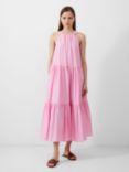 French Connection Aleska Textured Midi Dress, Pink, Pink
