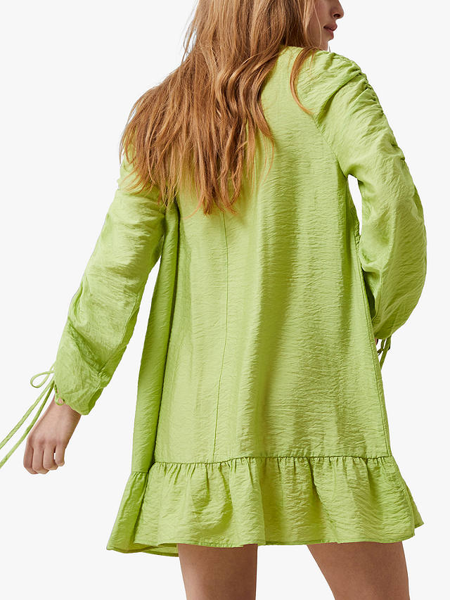 French Connection Faron Ruched Sleeve Mini Dress, Wasabi