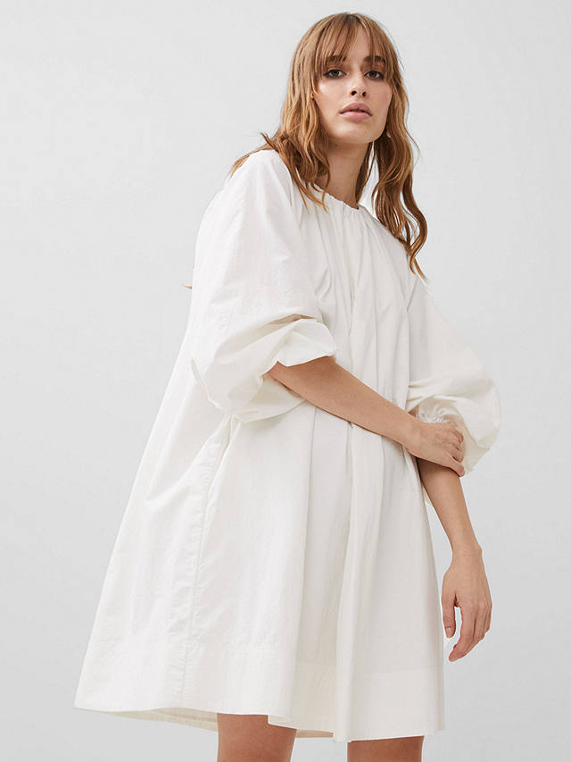 French Connection Alora Puff Sleeve Mini Dress, Linen White         