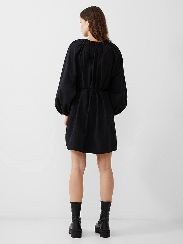 French Connection Alora Puff Sleeve Mini Dress, Blackout            